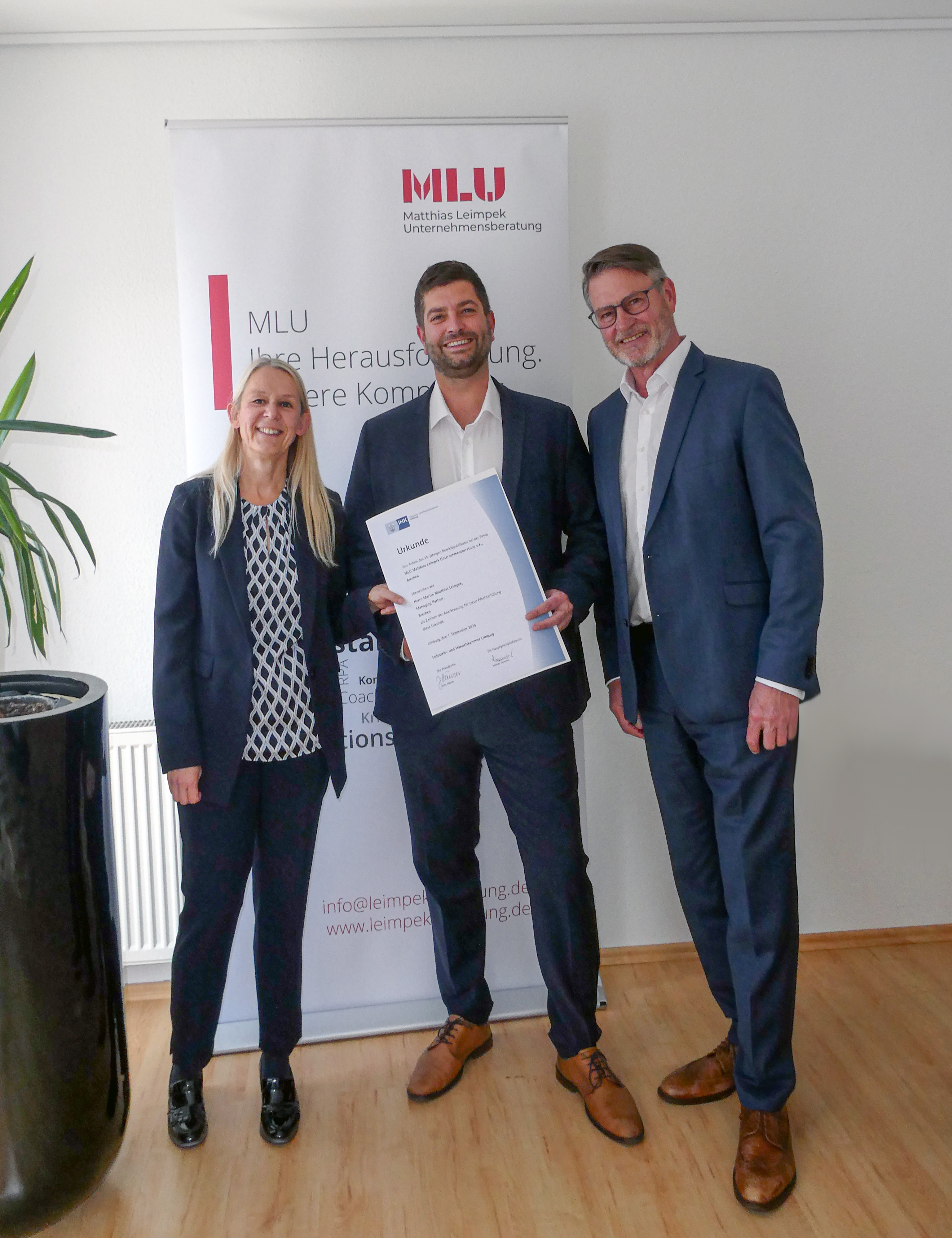 Vom ersten Mitarbeiter zum Managing Partner:  Martin Leimpek feiert 15 Jahre MLU