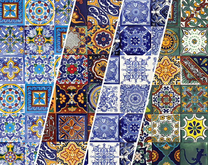 Mexikanische Fliesen für Küche und Bad –  10×10, 5×5 cm