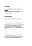 Corporate Planning garantiert schnellen Neustart bei Ergebnisrechnung, Finanzplanung und Konsolidierung