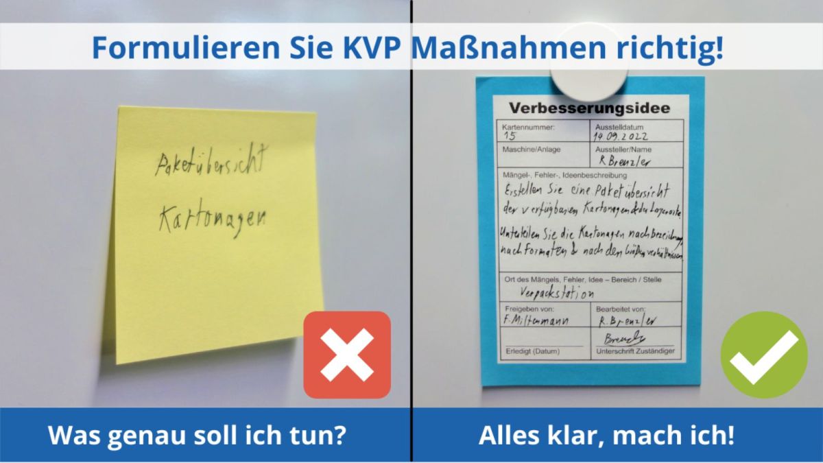 Die KVP Maßnahmenerfassung: Immer Ärger mit den Stichpunkten Die KVP Maßnahmenerfassung: Immer Ärger mit den Stichpunkten