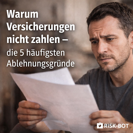 Versicherung zahlt nicht – die 5 häufigsten Ablehnungsgründe