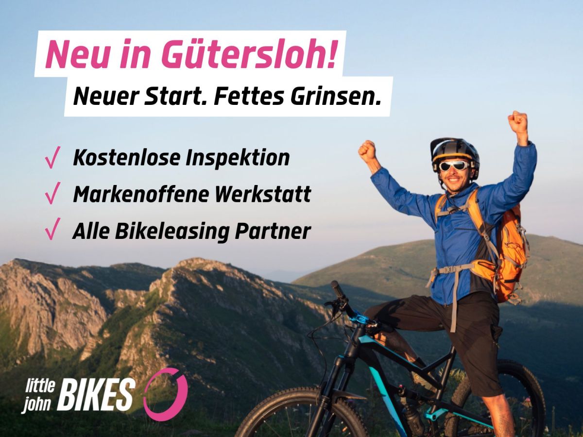 In Gütersloh grinsen alle Radfahrer. Gratis Liebe & E-Bike Eröffnungsaktion. LJB übernimmt Fahrrad-Rottstock.
