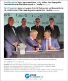 First Phosphate unterzeichnet Vereinbarung mit der kanadischen Regierungüber eine nicht rückzahlbare Zuwendung in Höhe von 16,7 Mio. $