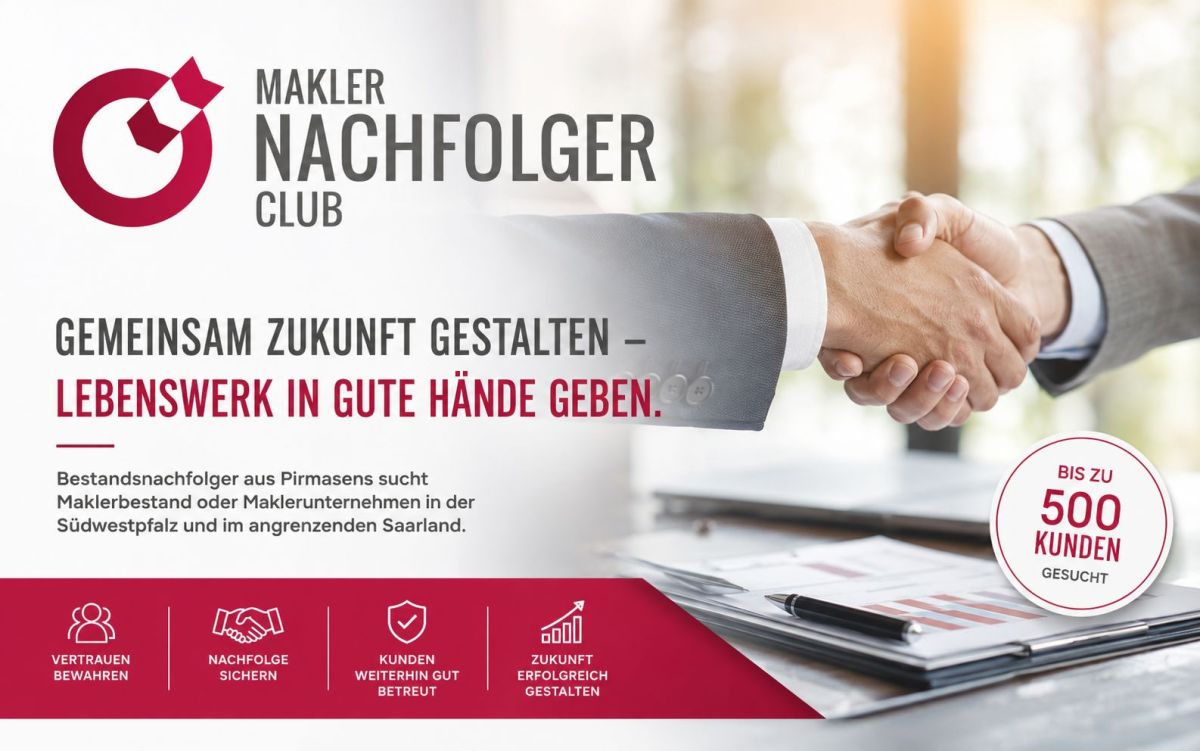 Maklerbestand verkaufen in der Südwestpfalz und im Saarland