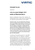 virtic im ersten Halbjahr 2010 weiter auf Wachstumskurs