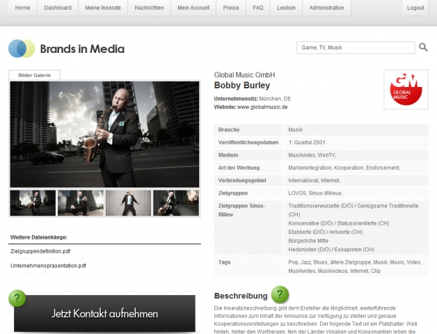Deutschlands erster Markplatz für Product Placement – Brands in Media