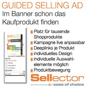 Sellector.com präsentiert den Guided-Selling-Banner als neues Werbeformat für Agenturen und Shopbetreiber