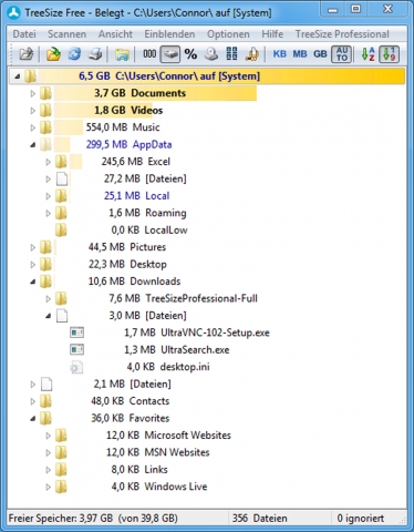 TreeSize Free V2.5 – Speicherplatz kostenlos zurückgewinnen