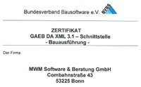 Neuigkeiten aus der Softwareschmiede MWM: GAEB-Zertifizierung erhalten