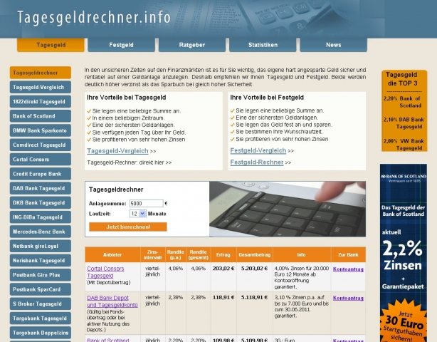 Ab 2011: Erhöhung der Einlagensicherung für Tagesgeld&Co.