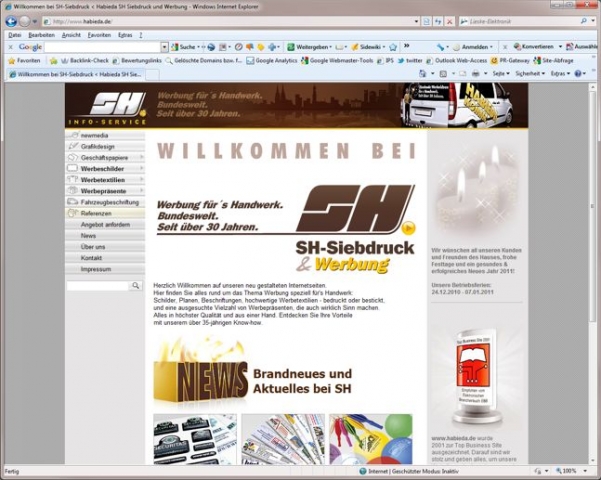 Neuer Internetauftritt von SH-Siebdruck