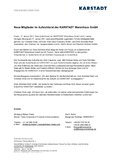 Neue Mitglieder im Aufsichtsrat der KARSTADT Warenhaus GmbH
