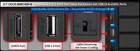Produktneuheit – MB974SP-B Trägerlose 4 in 3 SATA Hot Swap Backplane mit Front – eSATA&USB 2.0