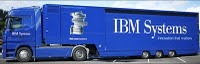 IBM-Truck bei CEMA in Hamburg am 06. April 2011: IBM System x Modellen und Storage-Technologien zum Anfassen
