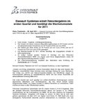 Dassault Systèmes erzielt Rekordergebnis im ersten Quartal und bestätigt die Wachstumsziele für 2011