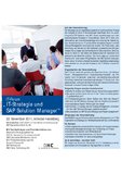 IT-Forum „IT-Strategie und SAP Solution Manager“ IT-Forum „IT-Strategie und SAP Solution Manager“
