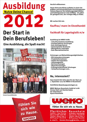 Bei WEKO Wohnen beginnt die Bewerbungsphase für den Ausbildungsstart im September 2012