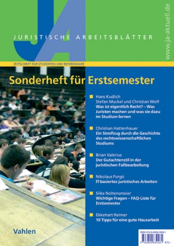 Erstsemester JurastudentIn? Ja, bitte!