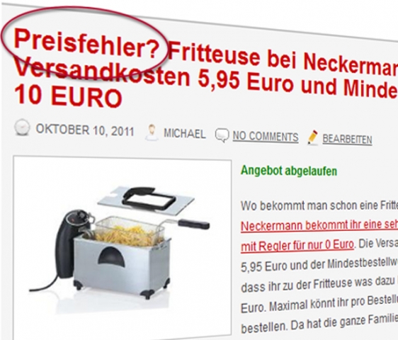 Deals, Schnäppchen und Preisfehler in Online-Shops: Sind Preisfehler rechtlich zulässig?