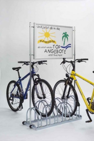 Fahrradständer von WSM im Verkaufsprogramm von ORANGE Werbetechnik aufgenommen