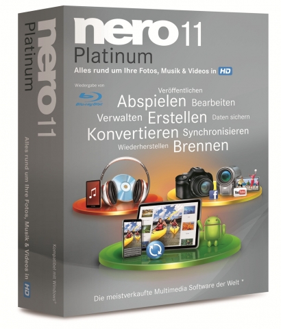 Nero 11 macht die Bearbeitung, die Synchronisation und das Teilen von Fotos, Videos und Musik noch einfacher