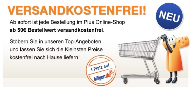 Plus.de ab sofort ohne Versandkosten