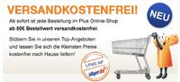 Plus.de ab sofort ohne Versandkosten