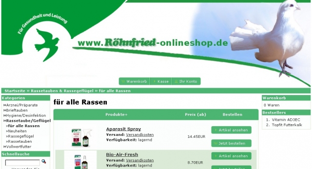 Röhnfried-Onlineshop – Relaunch nachÜbernahme
