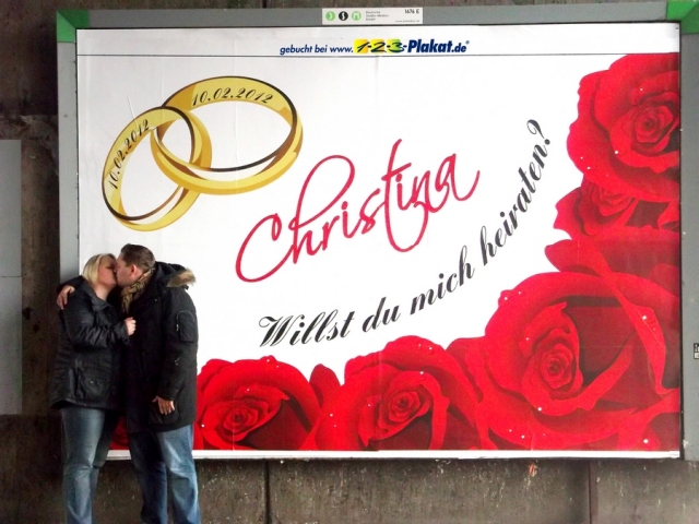 Originell ins neue Jahr: Heiratsantrag auf neun Quadratmetern