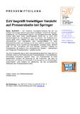 DJV begrüßt freiwilligen Verzicht auf Presserabatte bei Springer