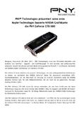 PNY® Technologies präsentiert seine erste  KeplerTechnologie-basierte NVIDIA Grafikkarte: die PNY GeForce GTX 680