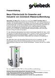 Neue Filtertechnik für Gewerbe und Industrie von Grünbeck Wasseraufbereitung