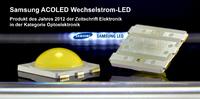 Die Samsung ACOLED Wechselstrom-LED angeboten von setron ist Produkt des Jahres 2012