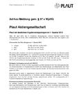 Plaut mit deutlichen Ergebnissteigerungen im 1. Quartal 2012