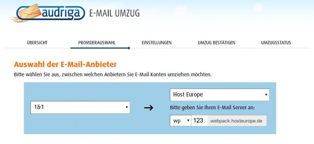 Host Europe bietet E-Mail-Umzug powered by audriga