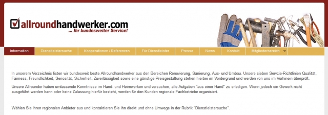 Allroundhandwerker finden – Neue Website listet gute Dienstleister