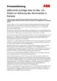 ABB erhält Aufträge über 55 Mio. USDollar zur Stärkung des Stromnetzes in Kanada