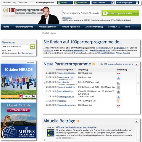 Service für Affiliates: Verbesserte Recherche nach Partnerprogrammen