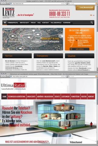 Relaunch der Seiten der Detektei Lentz und der Ultima Ratio