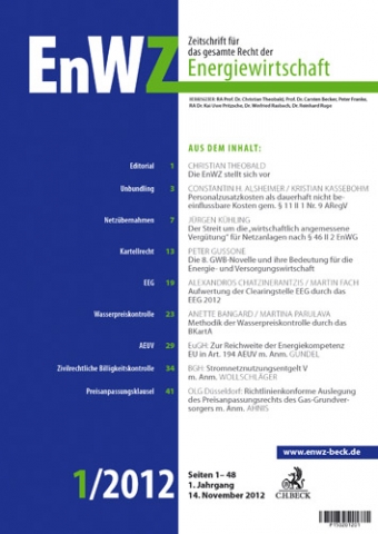 Neu bei C.H.Beck: EnWZ- Zeitschrift für das gesamte Recht der Energiewirtschaft