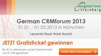 Freiticket für das German CRM Forum 2013 gewinnen