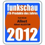 Funkschau Leser zeichnen den ALLNET ALL0315N W-LAN Access Point zum Produkt des Jahres in der Kategorie?Professional W-LAN? aus