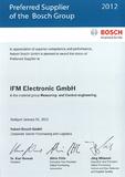 ifm ist „Preferred Supplier 2012“ der Bosch Gruppe