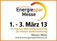 Jetzt vormerken: Energiesparmesse Wels: 27. Februar – 3. März 2013