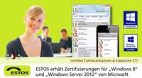 ESTOS erhält Zertifizierungen für ?Windows 8? und ?Windows Server 2012? von Microsoft