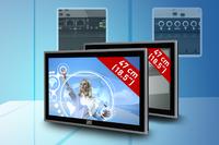 Flacher Widescreen Panel-PC und Industrie-Monitor mit Multitouch