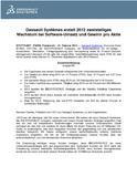 Dassault Systèmes erzielt 2012 zweistelliges Wachstum bei Software-Umsatz und Gewinn pro Aktie