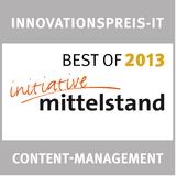 Contrexx 3 Web Management Platform mit Innovationspreis-IT „BEST OF 2013“ ausgezeichnet