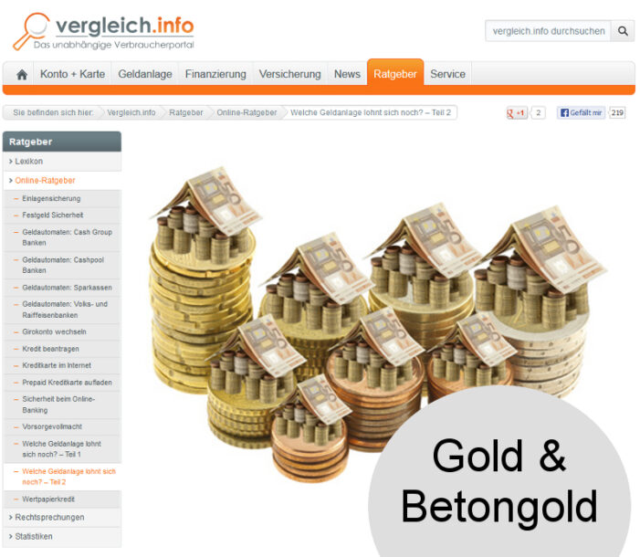 Mit Gold und Betongold sicher sparen