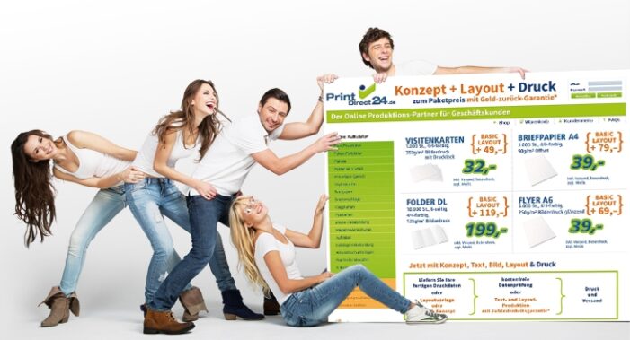Printdirect24.de bietet Agenturleistung zum NiedrigFixPreis mit Zufriedenheitsgarantie